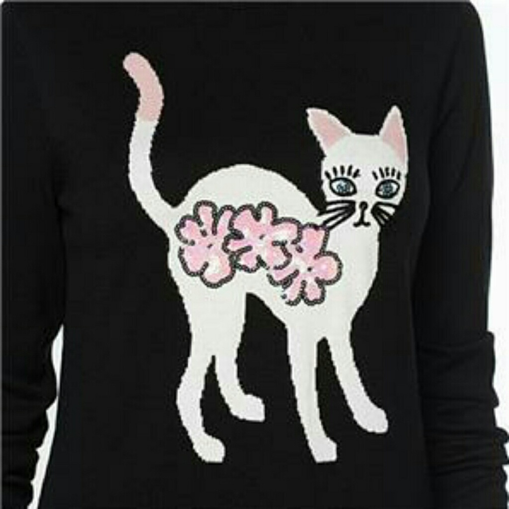 Gray intarsia embellished sweater